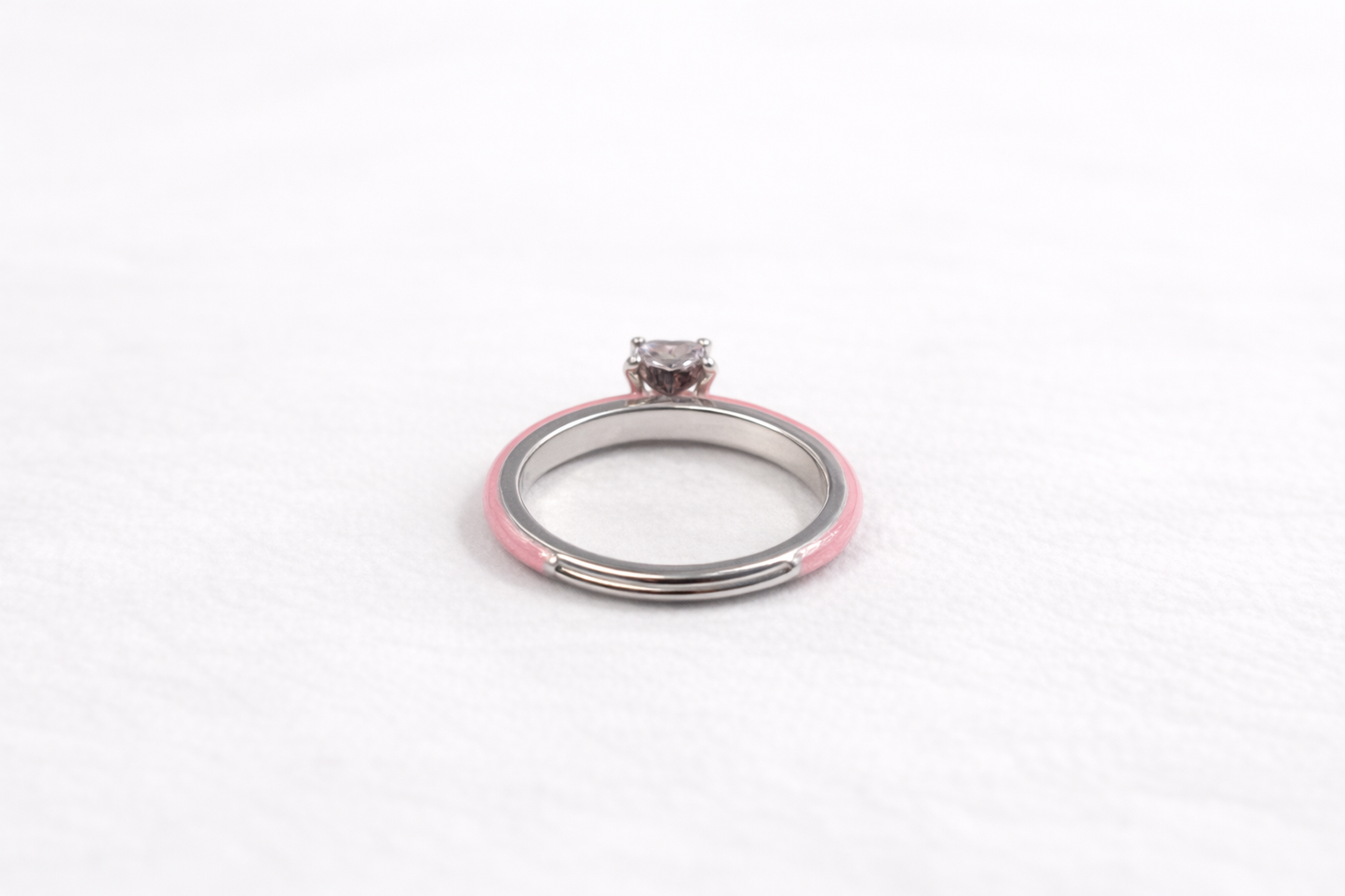 Anillo Corazón Chakra Rosa con Cristal Brillante | Elegante y Romántico