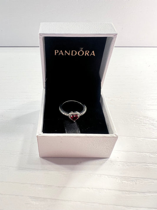 Anillo Corazón Rojo en Relieve