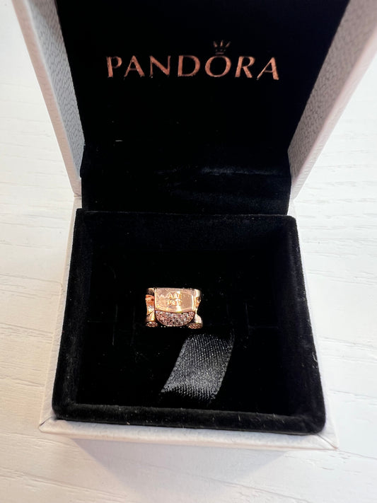 Charm Huella Brillante en Oro Rosa