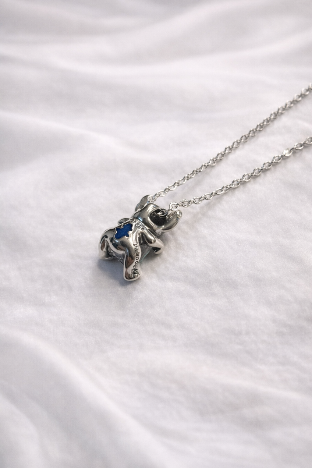 Collar Stitch Azul con Circonita Brillante