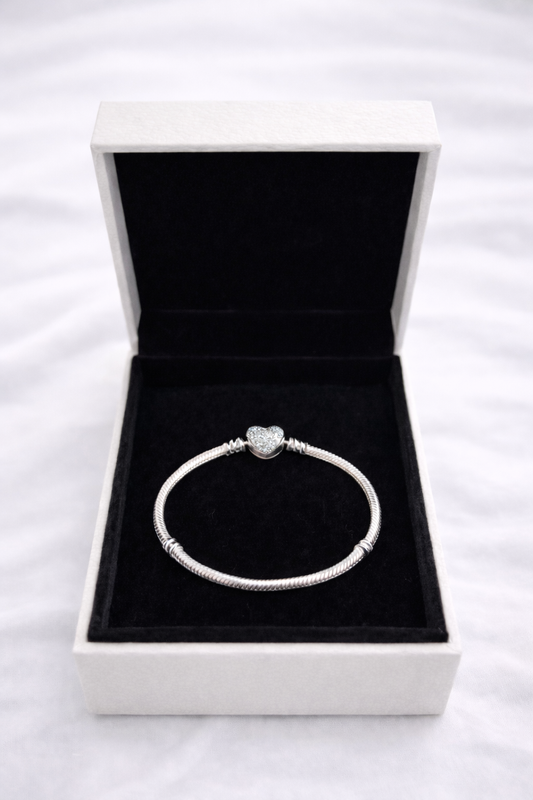 Pulsera Moments Cadena de Serpiente Cierre Corazón Mickey